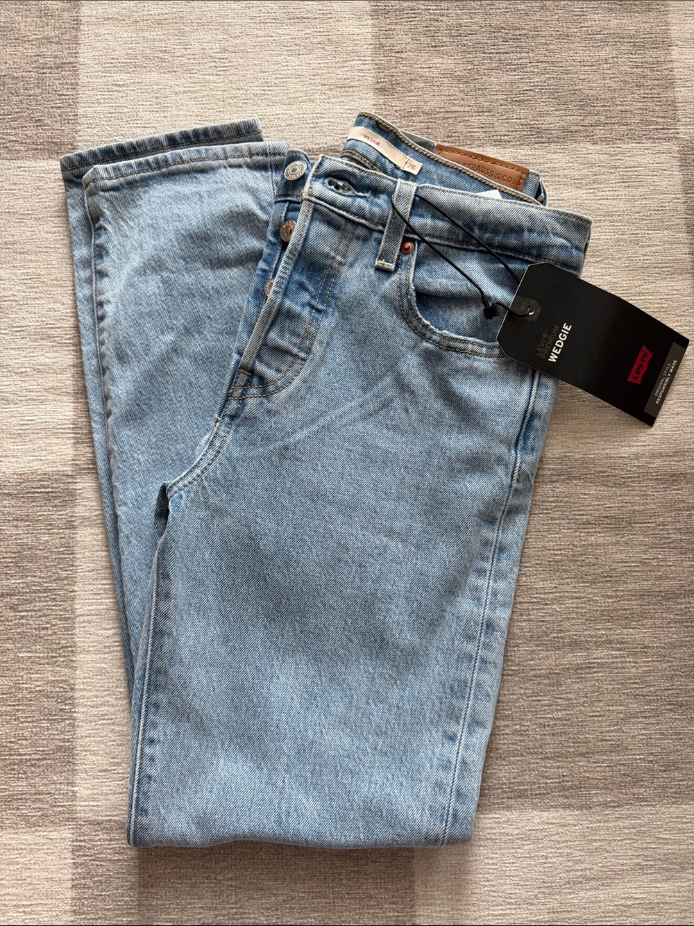 Levi's Light Blue Wedgie High Rise Tapered Leg Jeans